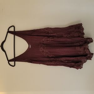 Free People - Deep Red/Vintage Maroon Voile Trapeze Slip Sz. M
